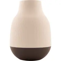Point-Virgule Vaas uit bamboevezel gebroken wit en donkergrijs ø 18.1cm H 25cm