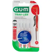 Sunstar-Gum Trav-Ler 0.8 mm rood - 4+1 Gratis