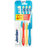 Jordan Tandenborstel Total Clean Medium 4-pack 4 stuks