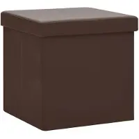 vidaXL Opbergkruk inklapbaar PVC bruin