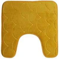 Urban Living Badkamerkleedje/WC badmat tapijt - memory foam - oker geel - 49 x 49 cm - Badmatjes