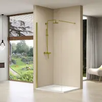 Van Rijn Inloopdouche products vaste wand 69-71x200 cm helder glas en gouden muurprofiel