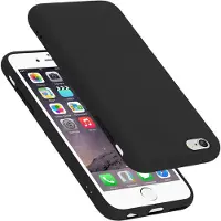 Cadorabo TPU Liquid Silicone Case Cover (iPhone 6), Smartphonehoes, Zwart