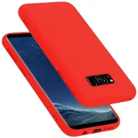Cadorabo TPU Liquid Silicone Case Cover (Galaxy S8), Smartphonehoes, Rood