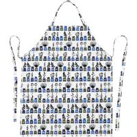 Almedahls Persons kryddskåp schort klein patroon Blauw