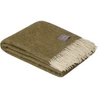 Stackelbergs Wool Fishbone Deken 130x170 Cm Olijfgroen/gebroken Wit - Plaids & dekens Wol Offwhite - 9127