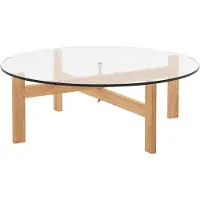MOEBE Round Salontafel / Glas Ø88 Cm - Salontafels Eiken Oak - RGCT88
