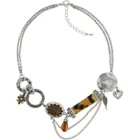Behave ketting - Dierenprint en decoratieve bedels - Mode accessoires - Nikkelvrij - 43 cm