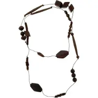 Behave - Houten Kralenketting Bruin - 150 cm