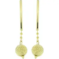 Behave - Oorbellen hanger staaf - Goudkleur met bol - Minimal chic