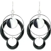 Behave - Oorhangers retro stijl zwart zilverkleur - Avondlook accessoire