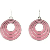 Behave - Ronde oorhangers met roze accenten - Vintage stijl voor weekend