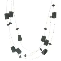 Behave - Ketting dames - Gelaagde stijl met blokdetails - Zwart/Transparant