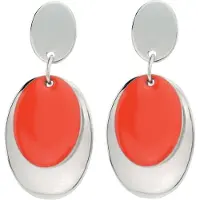 Behave - Oorbellen ovaal rood accent - Trendy statement voor avondlook
