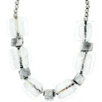 Behave - Ketting Glas - Met Stenen en Zilverkleurige Accenten - 35,5 cm
