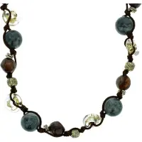 Behave - Ketting Dames - Natuurlijke Stijl - Mix Kralen Bruin - 80 cm