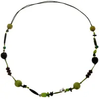 Behave - Lange groene houten kralen ketting - Mode-accessoire voor elke gelegenheid