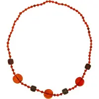 Behave - Lange oranje kralenketting - Modeaccessoire 98 cm lang