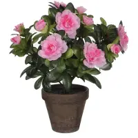 Mica Decorations Kunstplant azalea roze in pot