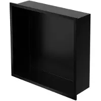 ECD-Germany Douchebak 30x30 cm zwart roestvrij staal wandnis Douchebak LuxeBad