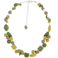 Behave - Kleurrijke kralenketting groen geel beige - Boho zomerstijl
