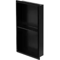 ECD-Germany Douchegarnituur 2 niveaus 30x60 cm zwart roestvrij staal inbouwframe Wandgarnituur Douchebak LuxeBath