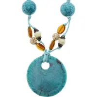 Behave - Damesketting turquoise hanger kralen - Bohemian stijl - 46 cm
