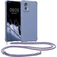 Kwmobile telefoonhoesjegeschikt voor Motorola Edge 30 Neo - Hoesje van siliconen met telefoonkoord - In lavendel