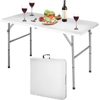 MaxxGarden Vouwtafel - Klaptafel met regelbare hoogte - 122 x 61 x 74 cm - wit