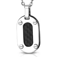 Montebello Ketting Aron - 316L Staal - Carbon - Tweezijdig - 28x17mm - 50cm