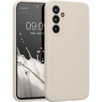 Kwmobile telefoonhoesje geschikt voor Samsung Galaxy A54 5G - TPU backcover met siliconen coating - Smartphone case in mat crème