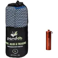 Pandoo Reishanddoek - Bamboe - Blauw - Sneldrogend - Compact - Gecomprimeerde handdoekjes