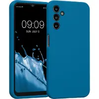 Kwmobile telefoonhoesje geschikt voor Samsung Galaxy A14 5G - TPU backcover met siliconen coating - Smartphone case in rifblauw