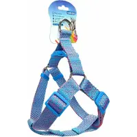 Nobleza Hondenharnas - Y tuig hond - Instaptuigje - Hondentuigje - Borsttuig - Tuigje hond - Fluorescerend - Maat L - Blauw - honden harnas