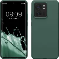 Kwmobile telefoonhoesje geschikt voor Motorola Edge 40 - Hoesje met siliconen coating - Smartphone case in dennengroen