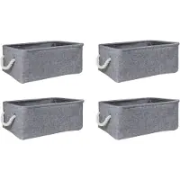 QUVIO Opbergmand met handvaten van touw - m set van 4