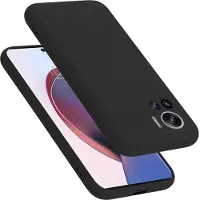 Cadorabo Hoesje geschikt voor Motorola EDGE 30 ULTRA / X30 PRO in LIQUID ZWART - Beschermhoes gemaakt van flexibel TPU silicone Case Cover