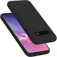 Cadorabo TPU Liquid Silicone Case Cover (Galaxy S10), Smartphonehoes, Zwart