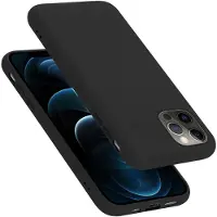 Cadorabo TPU Liquid Silicone Case Cover (iPhone 12), Smartphonehoes, Zwart