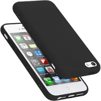 Cadorabo TPU Liquid Silicone Case Cover (iPhone 5, 5S), Smartphonehoes, Zwart
