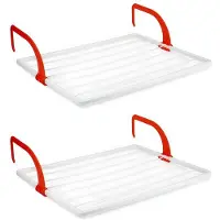 Forte Plastics Plasticforte Inklapbaar klein wasrekje/droogrek - 2x - 4 meter waslijn - Ophangbaar - 50 x 62 cm - Hangdroogrek
