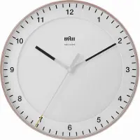 Braun BC17PW-DCF - Wandklok - Analoog - Kunststof - Quartz - Radiogestuurde tijdsaanduiding - Sweep movement - Rosékleurig - Wit - Ø30cm
