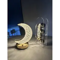 OEM Tafellamp - Nachtlampje LED met Dimmer - Bureaulamp wit-warm licht - Sfeerlamp - Crystal lamp ster en maan