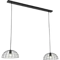 QAZQA Industriële hanglamp zwart 2-lichts - Hanze