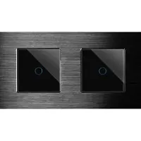 Perfect Switches TOUCH SCHAKELAAR | ALUMINIUM | ZWART | COMBINATIE ENKELVOUDIG & WISSEL DIMMERSCHAKELAAR