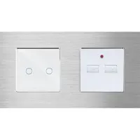 Perfect Switches TOUCH SCHAKELAAR | ALUMINIUM | ZILVER | COMBINATIE | TWEEVOUDIGE DIMMERSCHAKELAAR & USB TWEEVOUDIG