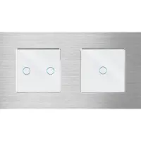 Perfect Switches TOUCH SCHAKELAAR | ALUMINIUM | ZILVER | COMBINATIE | TWEEVOUDIGE SCHAKELAAR & DIMMERSCHAKELAAR