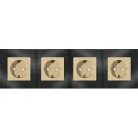 Perfect Switches WANDCONTACTDOOS | ALUMINIUM | ZWART | GOUD | VIERVOUDIG