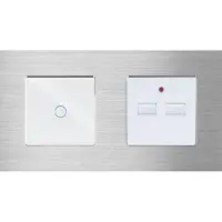 Perfect Switches TOUCH SCHAKELAAR | ALUMINIUM | ZILVER | COMBINATIE | DIMMER WISSELSCHAKELAAR & USB TWEEVOUDIG