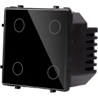Perfect Switches MODULE | TOUCH | ZWART | AAN/UIT | WIFI + RF | VIERVOUDIGE SCHAKELAAR